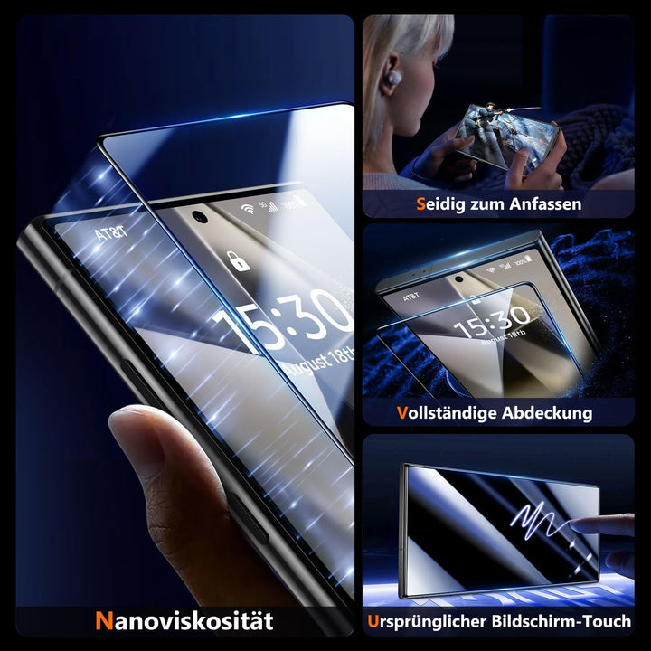 UniqueMe für Samsung Galaxy S24 Ultra für Panzerglas - [Full Screen Displayschutz] Schutzfolie für S