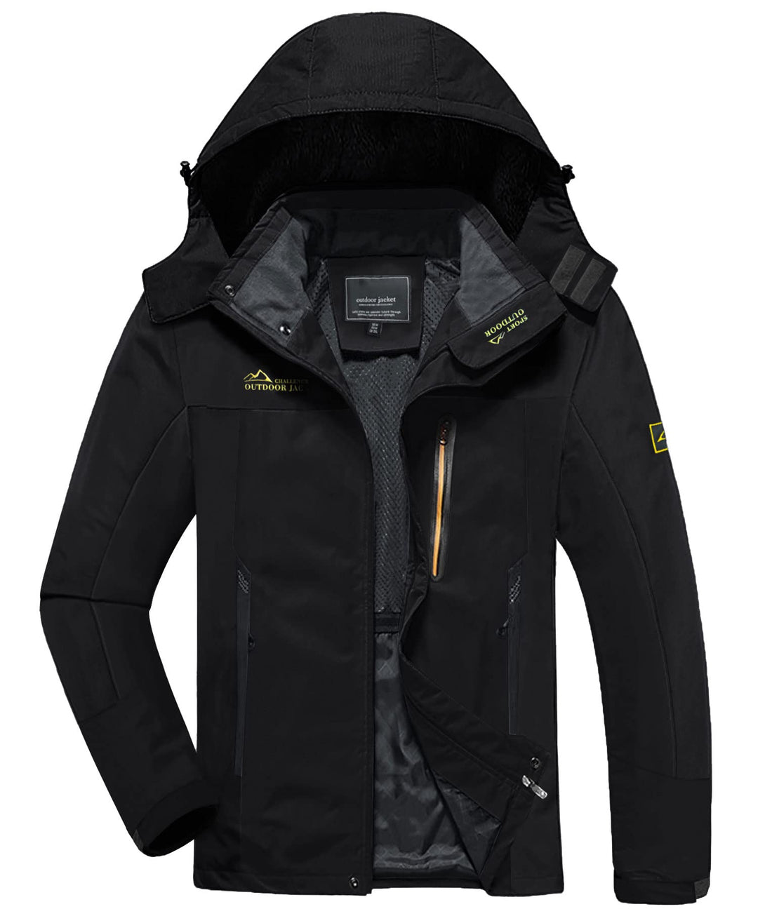 KEFITEVD Softshelljacke Herren Wasserabweisende Funktionsjacke mit Abnehmbarer Kapuze Leichte Outdoo