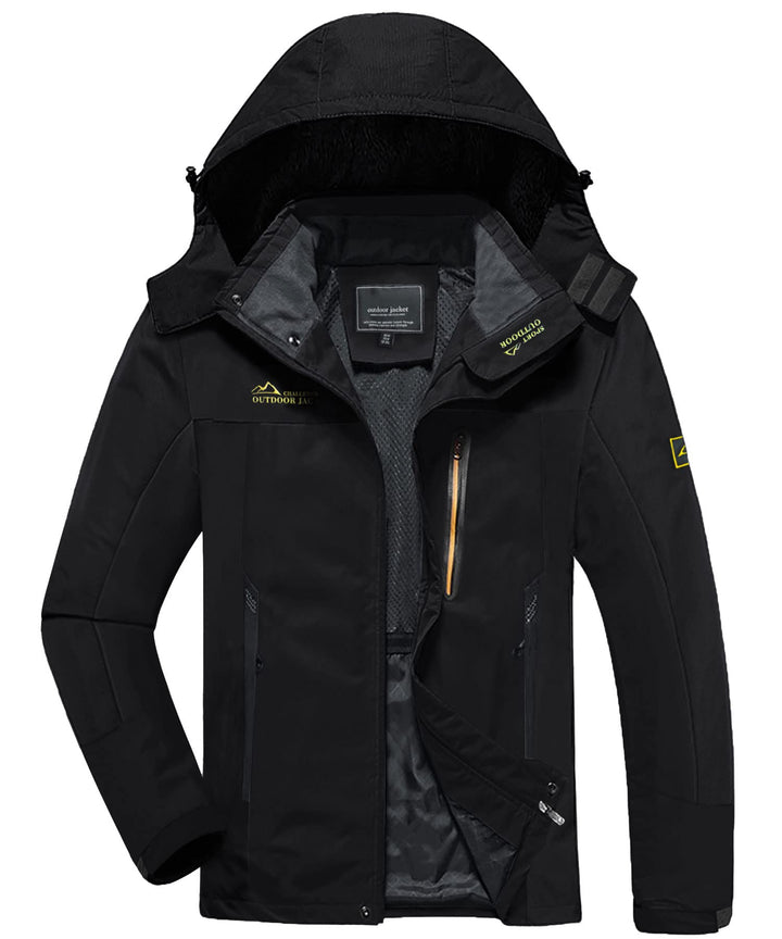 KEFITEVD Softshelljacke Herren Wasserabweisende Funktionsjacke mit Abnehmbarer Kapuze Leichte Outdoo