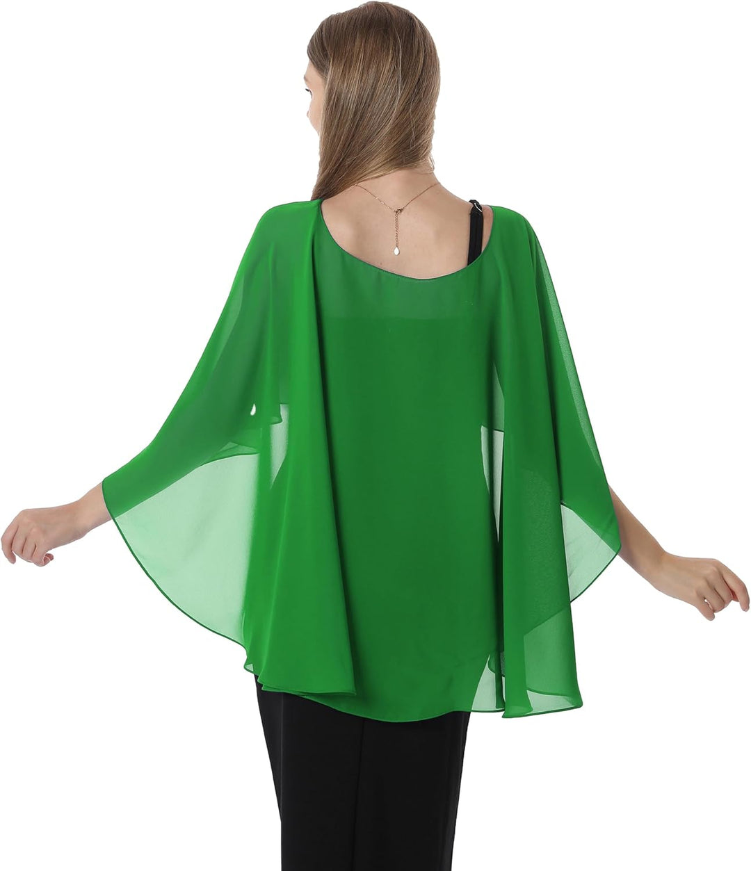 Damen Chiffon-umhang001 Pashmina-Schal Einheitsgrösse Grün, Einheitsgrösse Grün