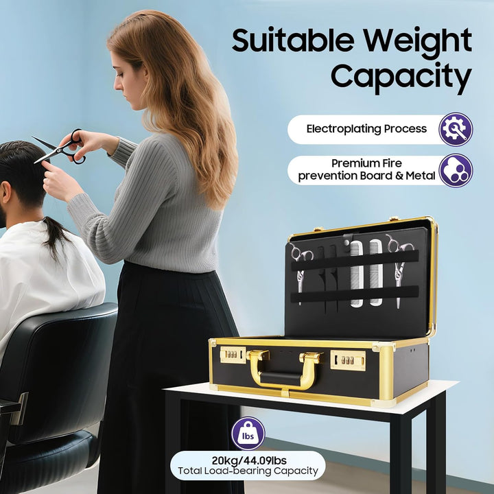 Friseurkoffer Friseursalon Koffer Tragbarer Barber Case Stylist Werkzeugkasten mit Sicherheitsschlos