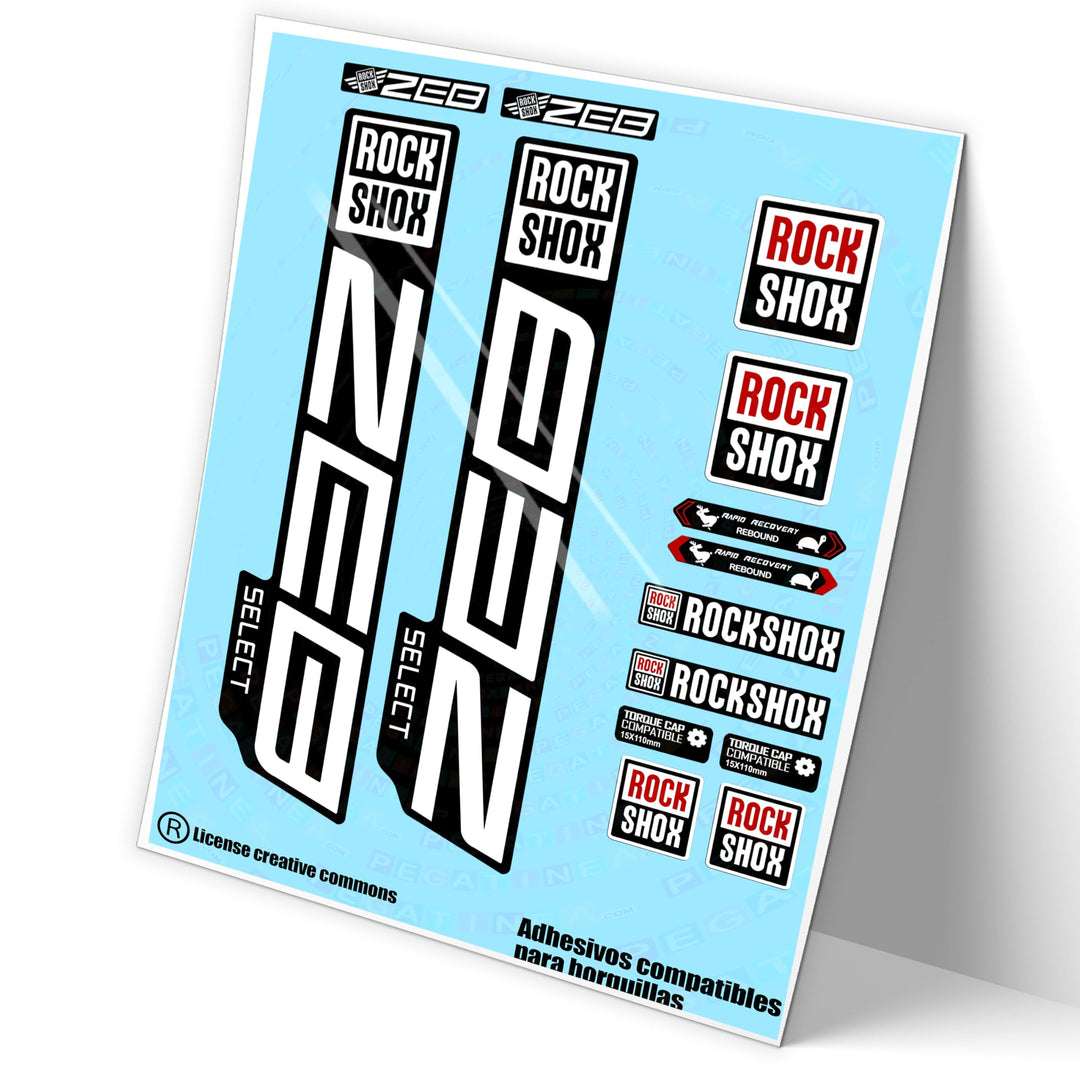 Ref: VP447 Aufkleber, kompatibel mit Rock-Shox ZEB SELECT 2021, 2025 MTB, Sticker, Aufkleber, Aufkle