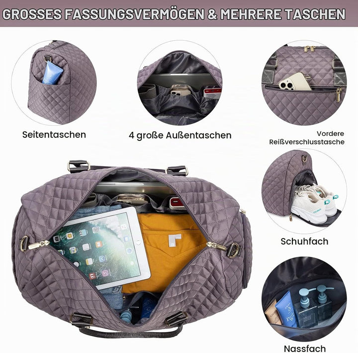 LOVEVOOK Sporttasche Reisetasche Damen, Weekender Travel Kliniktasche Geburt mit Kulturtasche Schuhf