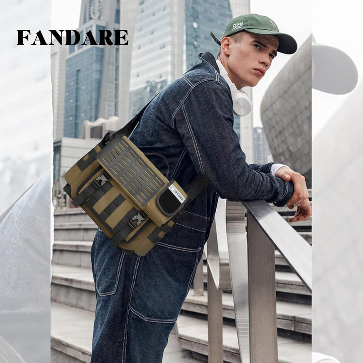 FANDARE Umhängetasche Herren Arbeitstasche Aktentasche Tragetasche Junge Schultertasche Männer Lapto