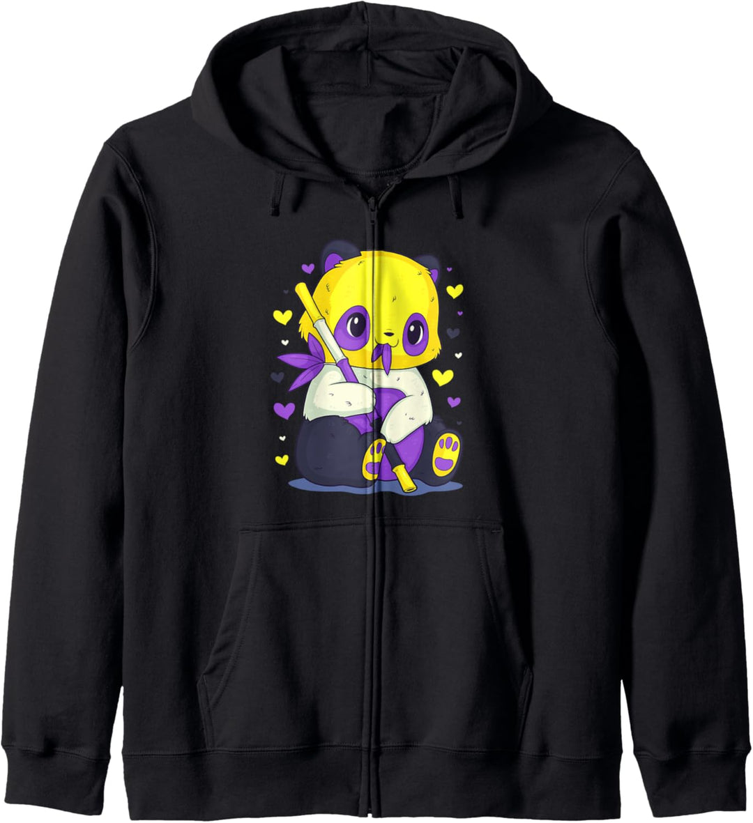 Non-Binary Pride Flagge Panda Genderqueer LGBT Homosexuell Kapuzenjacke