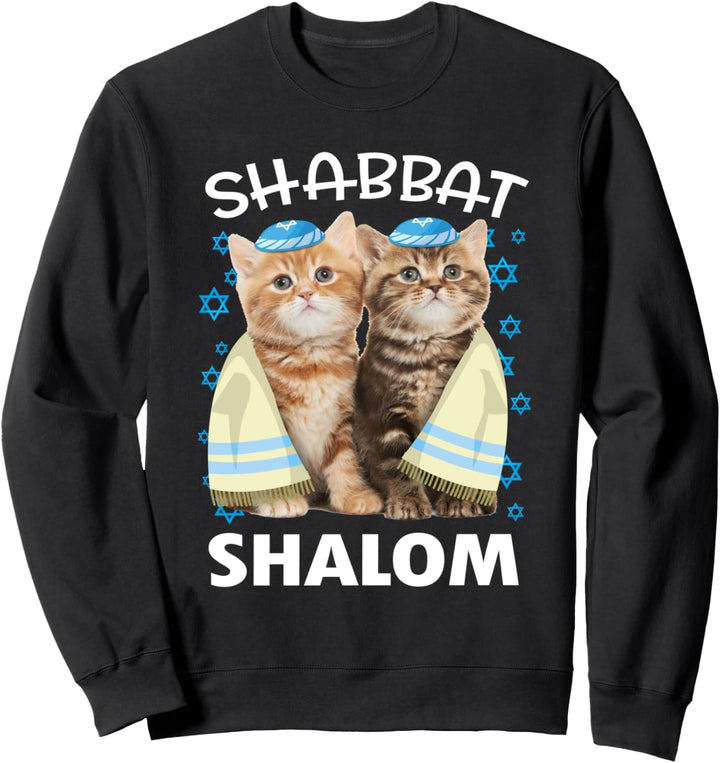 Sabbat Schalom Cute Katzen mit Kippa Funny jüdische Gift Sweatshirt