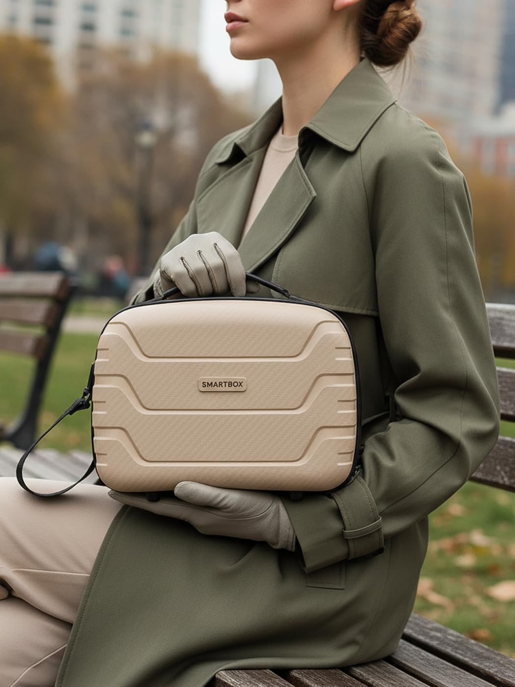 SMARTBOX Hartschalen Handgepäck Kosmetik-Koffer | Stabiles Beauty-Case mit Aufsteckfunktion | 34 x 1