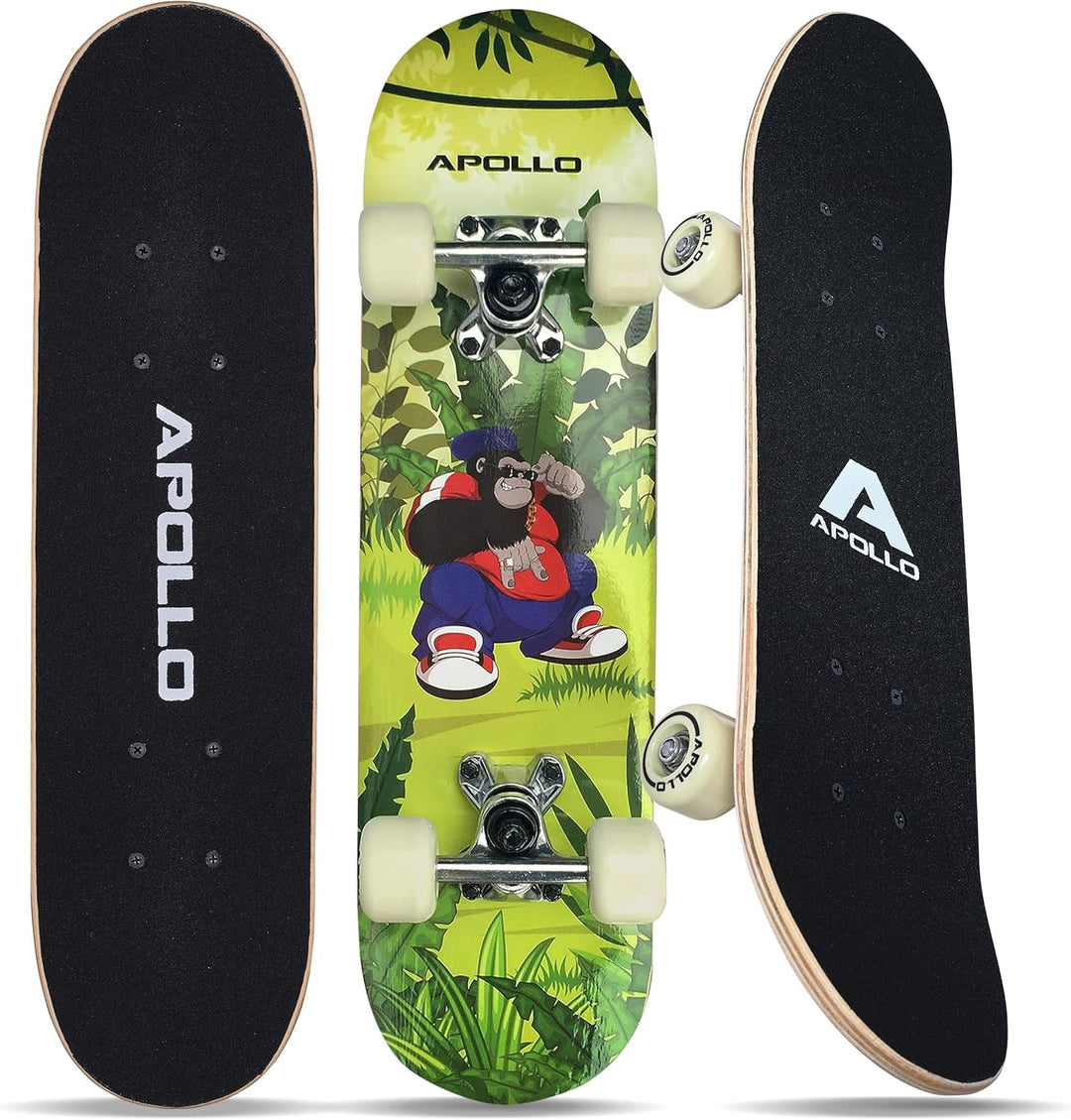 Apollo Kinder Skateboard, | kleines Komplett Board mit ABEC 3 Kugellagern und Aluminium Achsen | Coo