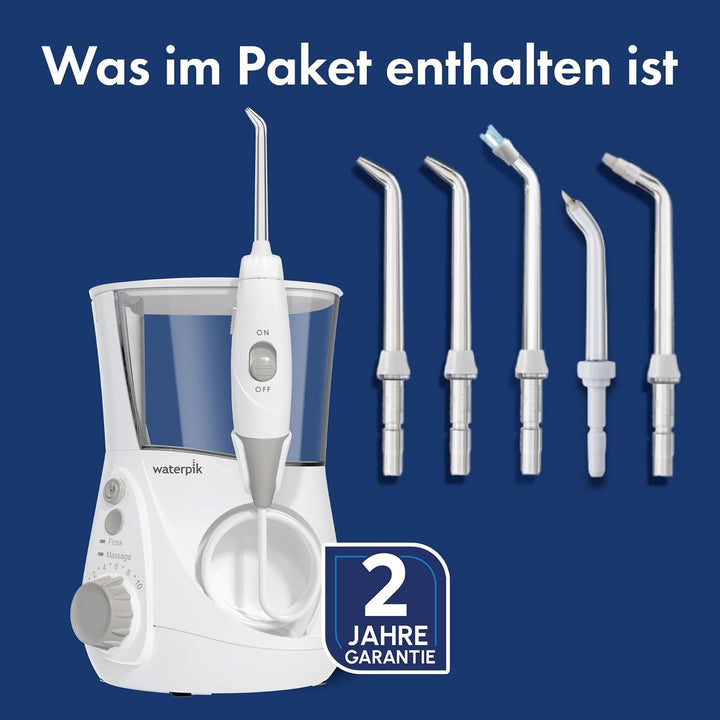 Waterpik Ultra Professional Waterflosser feststehende Munddusche mit 7 Aufsätzen, Druckbereich von 0