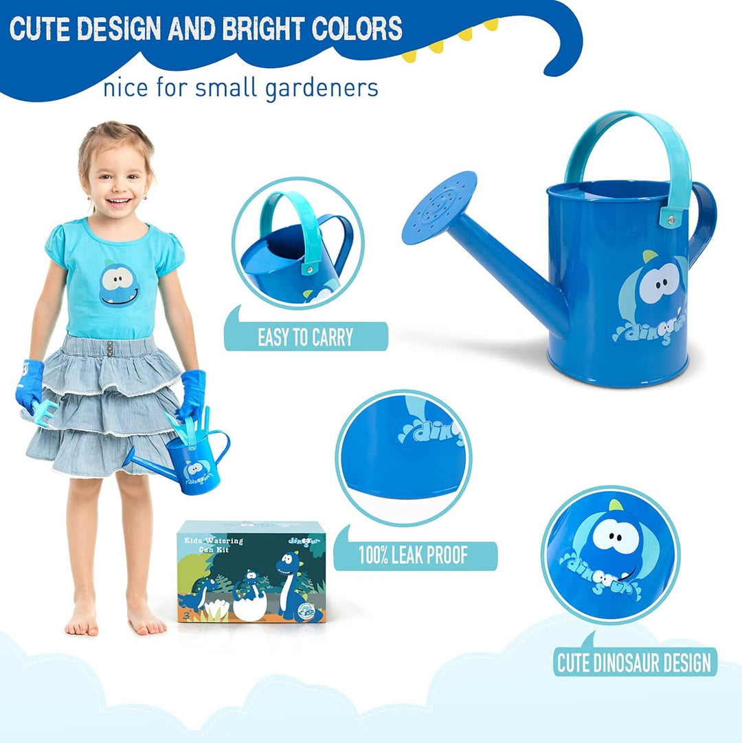 Colwelt Kinder-Garten-Set, 5-teilig, niedliche Metall-Gartengeräte für Kinder, inklusive Metall-Gies