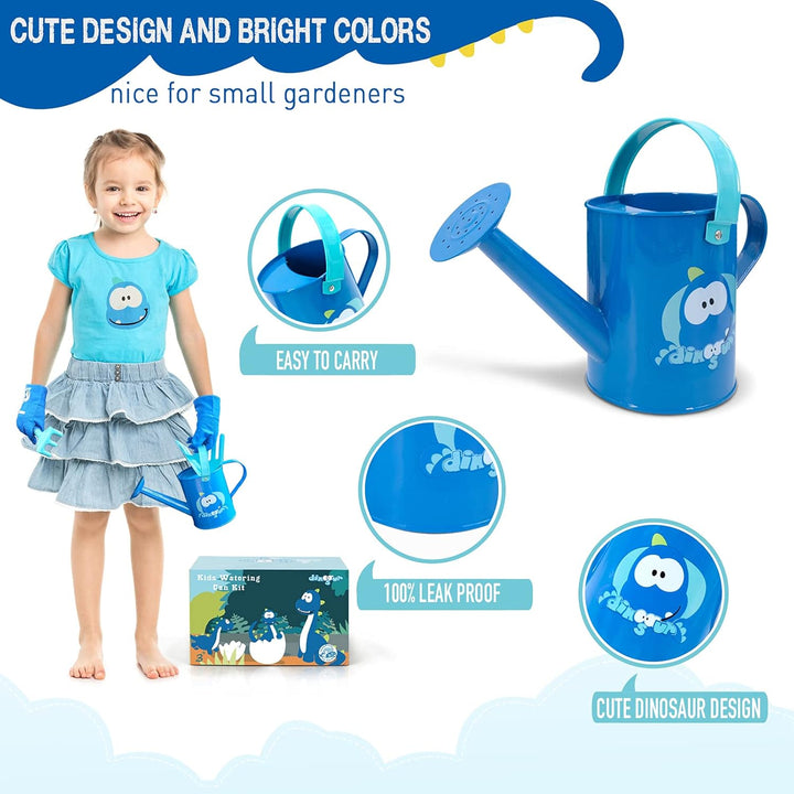 Colwelt Kinder-Garten-Set, 5-teilig, niedliche Metall-Gartengeräte für Kinder, inklusive Metall-Gies
