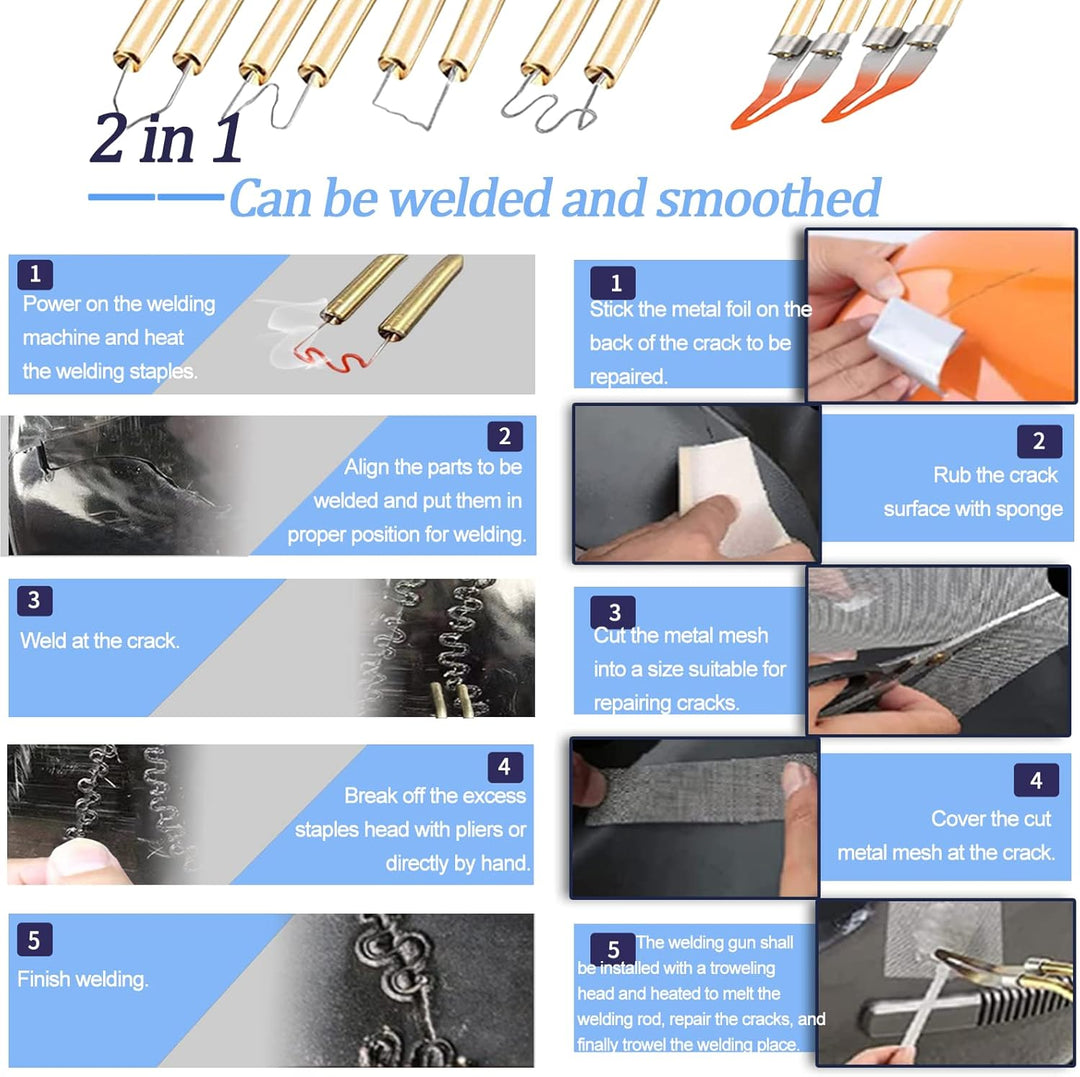 150W Kunststoff Schweissgerät, 2-in-1 kunststoff Schweissen Maschine mit 800PCS Schweissnägel (6-Mod