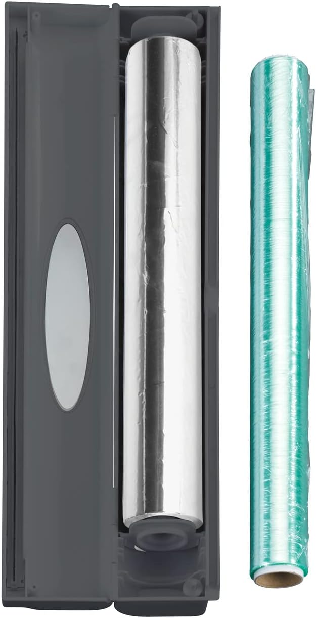 WENKO Folienschneider Perfect Cutter L Anthrazit 2er Set 2er Set, Folienspender Grau - Anthrazit