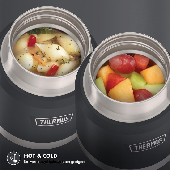 Thermos ICON Kids Thermobehälter für Essen 0,35l, dunkelgrau, graphite, Edelstahl, absolut dicht, hä
