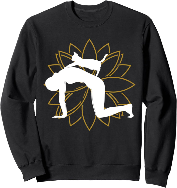 Yoga Katze mit Lotusblume Sweatshirt