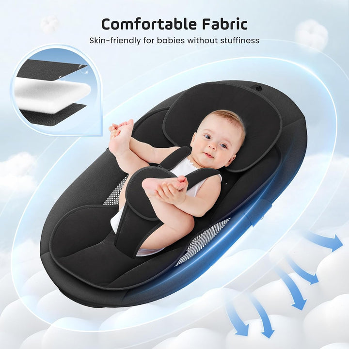 Babywippe, Babyschaukel Elektrisch mit Kabel und mit Bluetooth, Elektronisch Baby Schaukelsitz Babyw