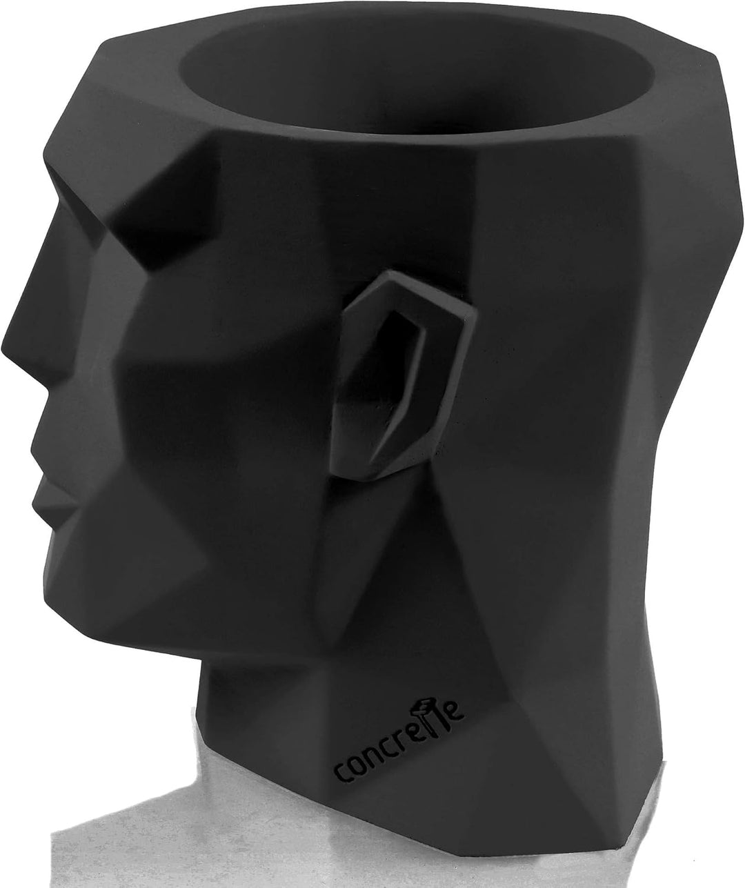 CONCRETTE Blumentopf aus Beton Apollo | Ø 14 cm | Black Matt | Zement-Pflanzkübel | Handgefertigt in
