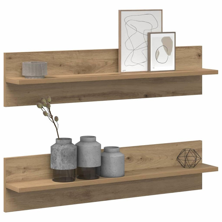 vidaXL Wandregal 2 pcs Artisan-Eiche 80 x 11,5 x 18 cm Holzwerkstoff, Wohnzimmer, rechteckiges Wandr