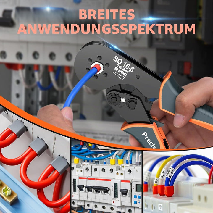 Preciva Crimpzange Set,0.08-16mm² Crimpzangen 1200 stück Aderendhülsen Set,Aderendhülsenzange Krimpz