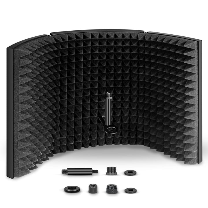 Aokeo Mikrofon Isolation Schallschutz,Studio Mikrofon Schalldämpfende Schaum Reflektor für jedes Kon