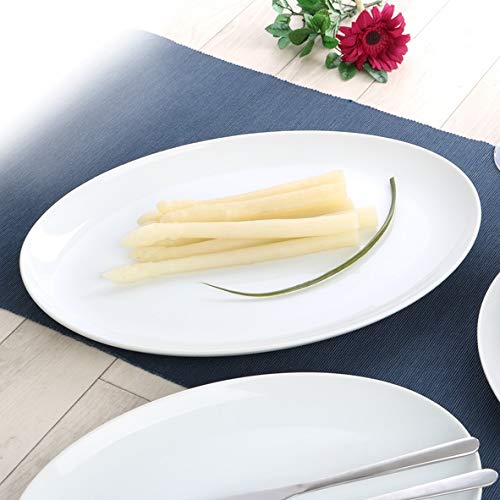 Holst Porzellan OS 035 PACK 2, 2-tlg. Porzellan Spargelplatte oval 35 x 25 cm hoher Rand für zwei Pe