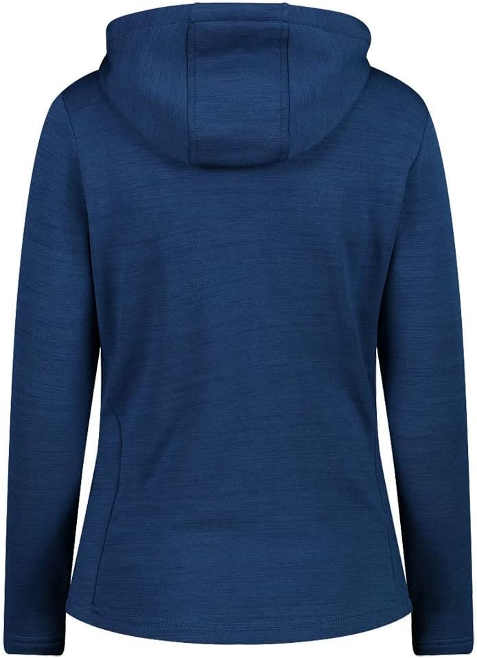 CMP Damen Hoodie Fleece Jacke Fleecejacke Fleecepullover M dusty blue mel., M dusty blue mel.