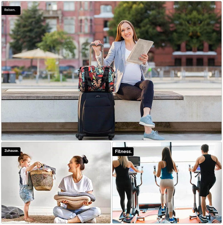HAWEE Sporttasche Damen Gross Leichte Reisetasche Herren Faltbare Gym Duffel Bag Weekender Travel Ba