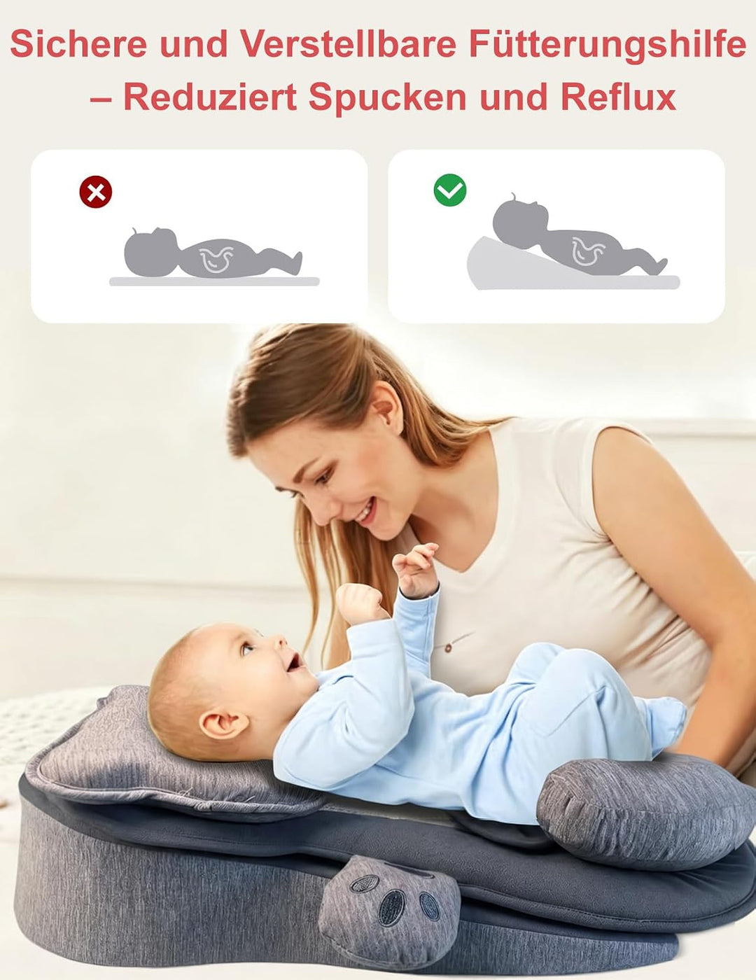 Stillkissen, Breiteres Stillkissen Memory-Schaum Stabile und Komfort | Multifunktionales Breastfeedi