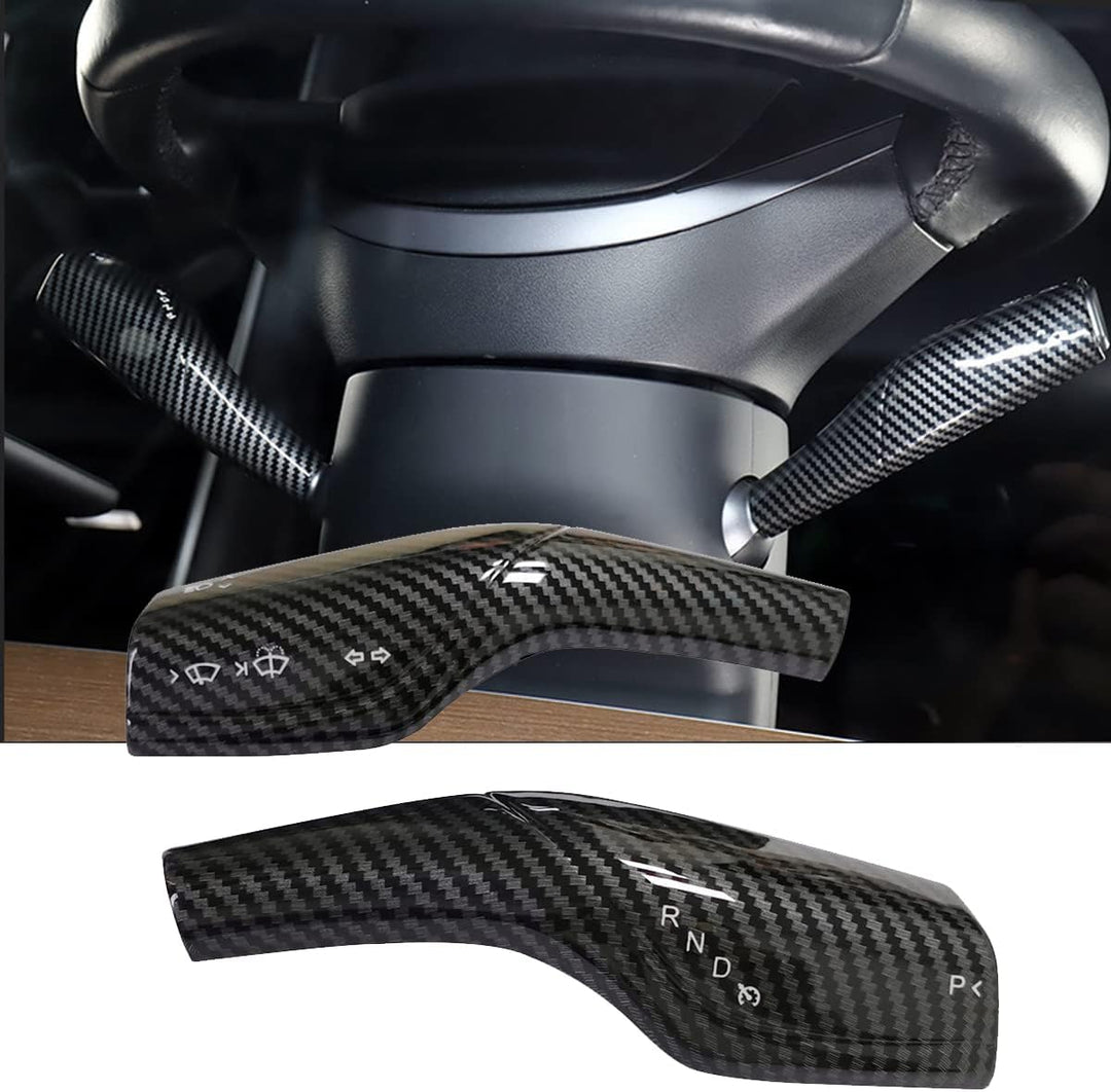 KYYET Kompatibel mit Tesla Model 3 Model Y Säulen-Schalthebel, Hebel, Lenkrad, Innenschutzzubehör (K