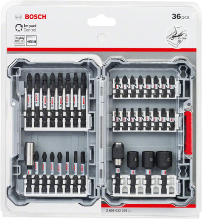 Bosch Professional 36 tlg. Schrauberbit Set (Impact Control, Pick and Click, Zubehör Schlagschrauber