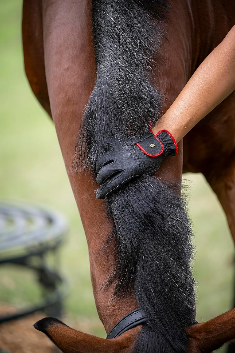 Roeckl Sports Reithandschuh LONA, Ladies Sommer Handschuh, 6 Farben, Grösse 6-8.5 7.5 Marine/Silber,