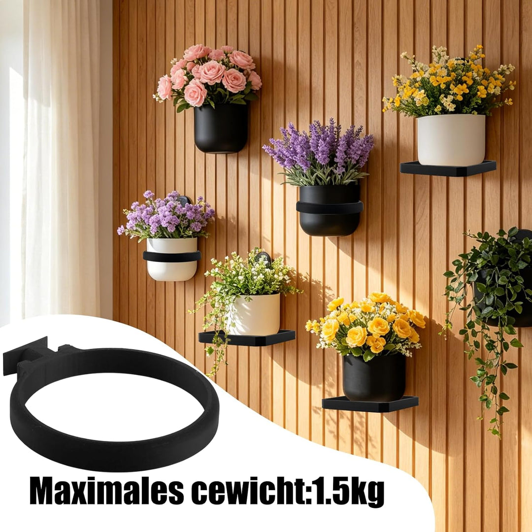 4 Stück Pflanzenhalter für Akustikplatten 2 Quadratische Akustikplatten-Zubehörteile und 2 Durchbroc