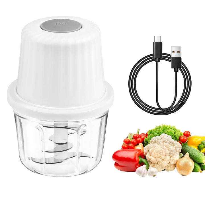 Carehabi Zerkleinerer Elektrisch Mini, 400ml, Gemüsezerkleinerer, USB-Aufladung, Tragbar Zerkleinere