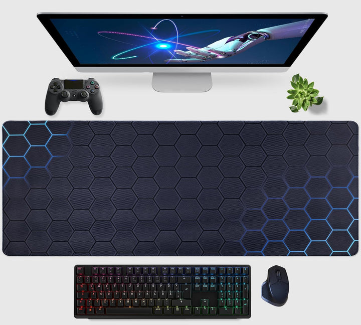 Gaming Mauspad,XXL 900x400mm Hexagonalmuster Mauspad,Wabenmuster Mousepad für präzise Maussteuerung,