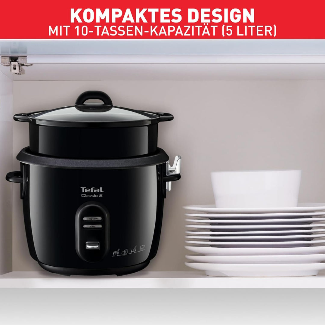Tefal RK103811 Reiskocher Classic, schwarz-metallic, Noir