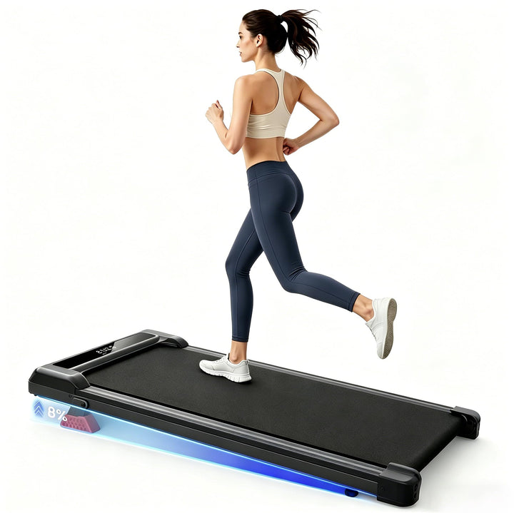 HomeFitnessCode Walking Pad für Zuhause mit Neigung - Laufband Laufpad Steigung Klein Walkpad Untert