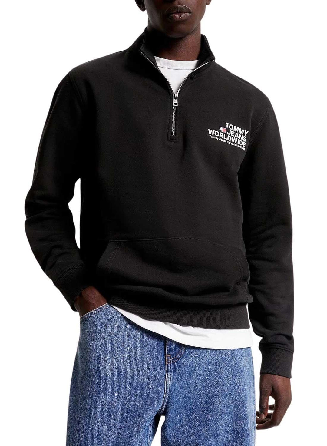 Tommy Jeans Herren Halber Reissverschluss M Schwarz, M Schwarz