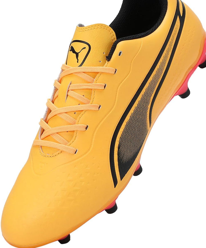 PUMA Unisex King Match Fg/Ag Soccer Shoe, 39 EU Sun Stream Puma Black Sunset Glow