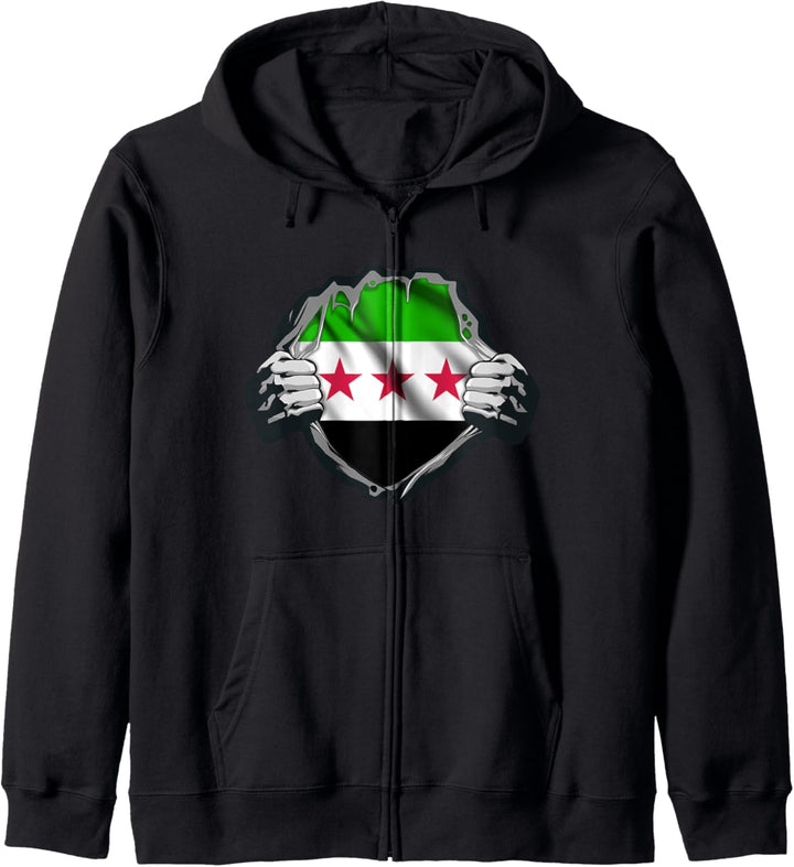 Syria Flag ,Free Syria,Syrien Flagge. Kapuzenjacke