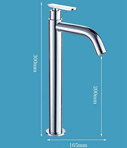 30 cm hoher Messing-Kaltwasserhahn, Einhebelmischer für Badezimmer, Waschbecken, WC, Chrom