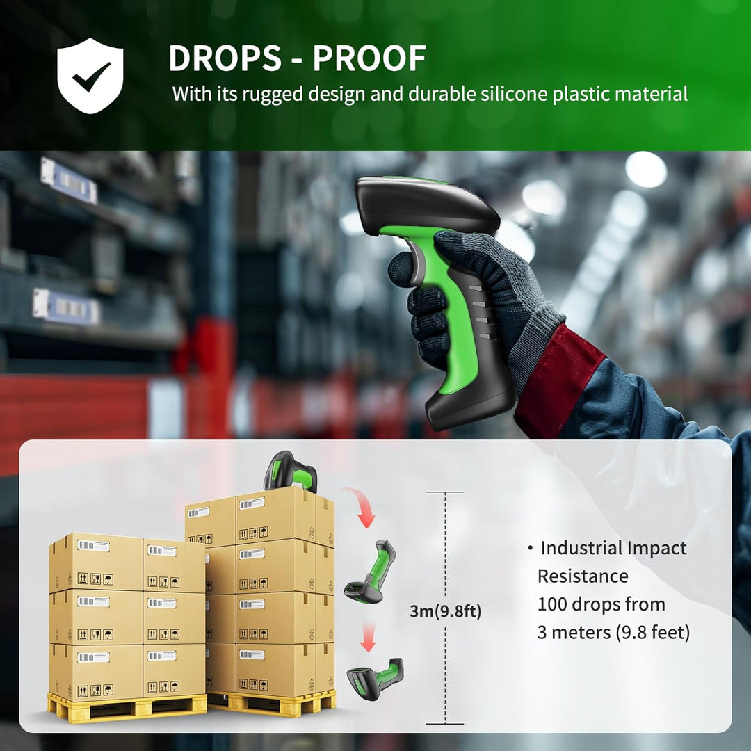 NETUM Industrieller Barcode Scanner 1D 2D Bluetooth mit Ladestation Kabelloser Leser 2600 mAh Akku S