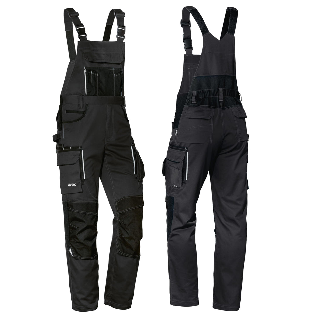 Uvex Tune-up Lange Herren-Arbeitshose - Lange Latzhose mit Knietaschen 42 Schwarz, 42 Schwarz