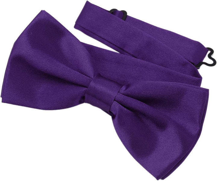 DonDon 6er Set Herren Fliege 12 x 6 cm gebunden und längenverstellbar Violett, Violett