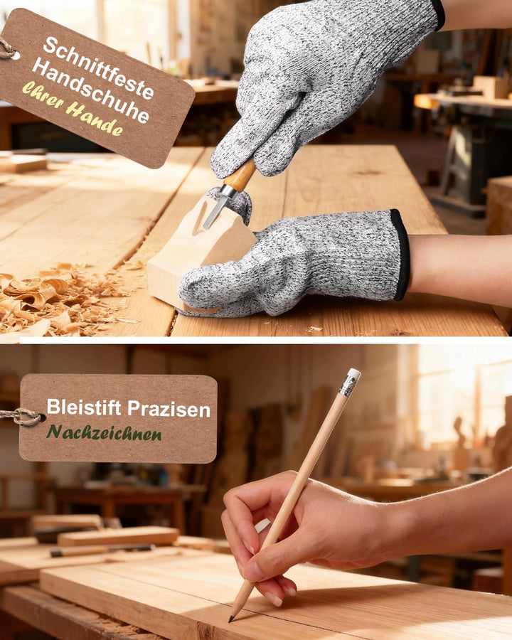 MAIKEHIGH Schnitzwerkzeug 16 Stück, Schnitzmesser Kinder für und Anfänger Schnitzset zum Schnitzen m