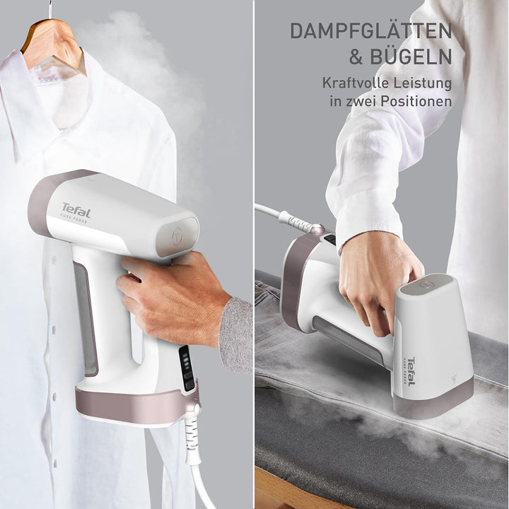 Tefal Pure Force 2-in-1 Dampfbürste, vertikal Dampfen, horizontal Bügeln, 12 Min. ununterbrochenen D