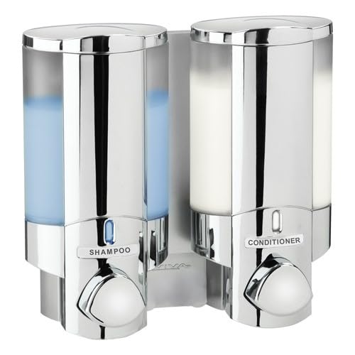 Seifenspender - Hygienespender Aviva II Chrom mit 2 Kammern Wandmontage