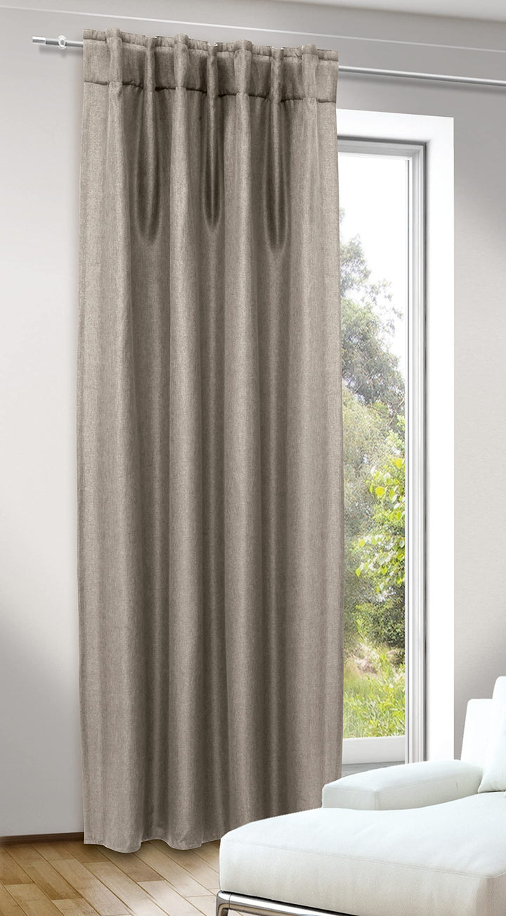 276008 Albani-Deko-Schal mit Gardinenband und verdeckten Schlaufen-DimOut/Jolie leinen / 245x135 cm,