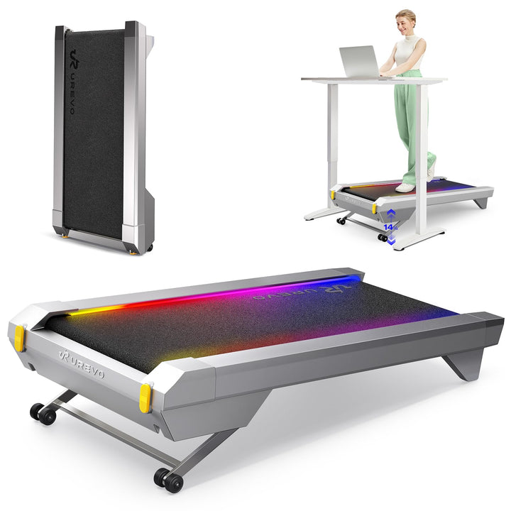 UREVO CyberPad Walking Pad mit 14% automatischer Steigung – Smart Untertisch-Laufband fürs Büro & Zu
