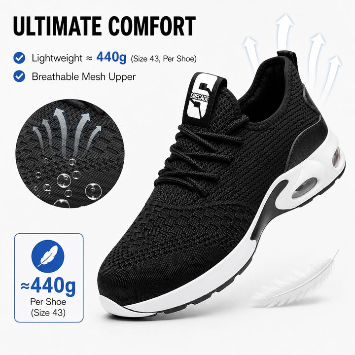Nasogetch Sicherheitsschuhe Herren Leicht Arbeitsschuhe Damen Sportlich Stahlkappenschuhe rutschfest