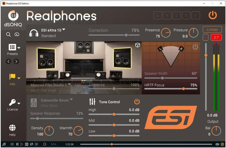 ESI eXtra10 monitor headphones with software + keepdrum wall mount